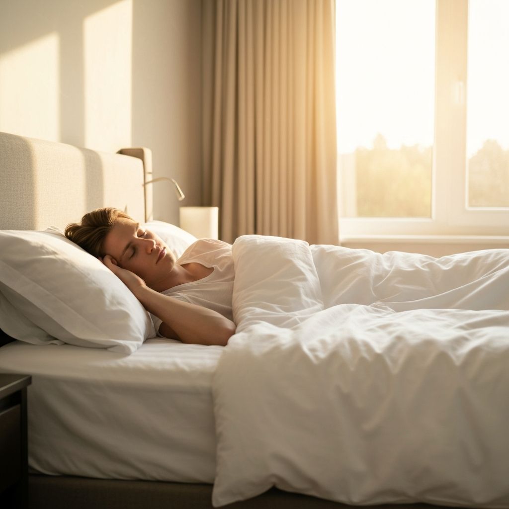 Persona descansando pacíficamente en ambiente sereno